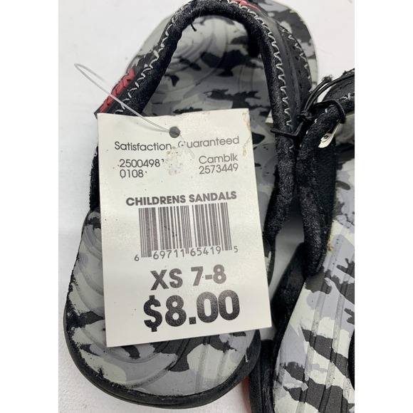 LITTLE BOYS NERF SANDALS FLIP FLOPS SHADES Black/ Light Grey Size 7/8 - Picture 6 of 8